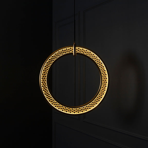 Modern Crystal Acrylic Gold Pendant Light, Art Deco Handmade Gold Ceiling Lamp, Home Decor Glass Hanging Lighting Model : HAKONE
