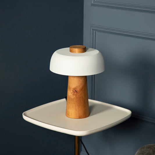 Wood & Concrete Mushroom Table Lamps, Home Decor Handmade Lighting, Art Deco Housewarming Gift, Vintage Reading Desk Lamp MODEL : TOCHI