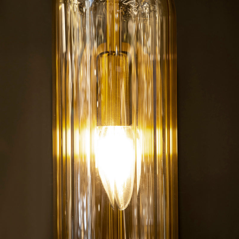 Glass Tube Wall Mounted Lamp, Modern Bedside Light Shade, Handmade Vanity Sconce, Luxury Brass Wall Lighting, MODEL: ARAS