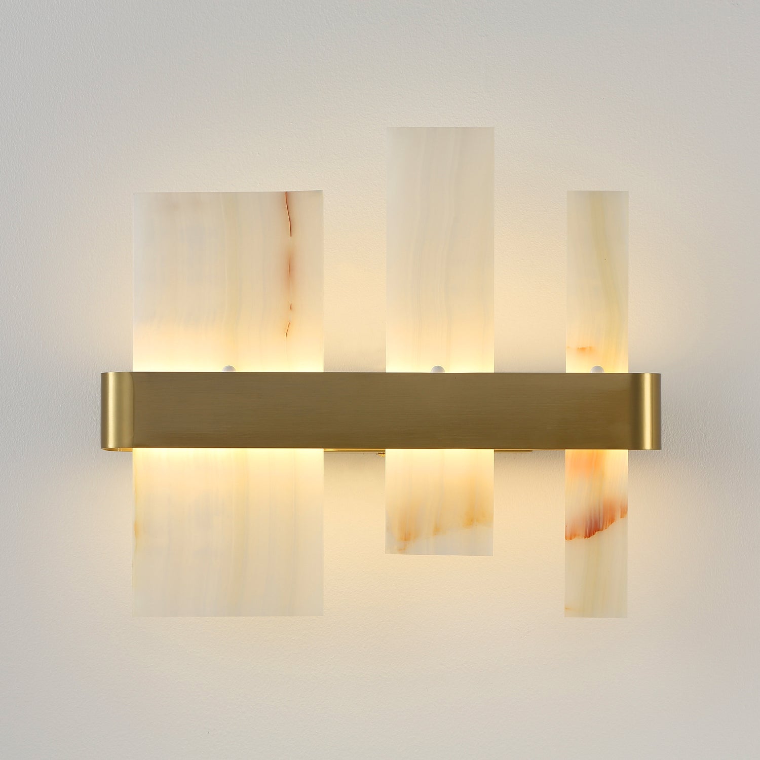Handmade 3 pcs Marble Vanity Wall Light, Modern Home Decor Marble Wall Lighting, Art Deco Wall Lamp, Brass Sconce MODEL: EKHO