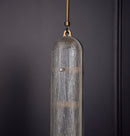 Zambia White Frosted Glass Antique Vertical Pendant Light - Heka Lighting & Trading Limited