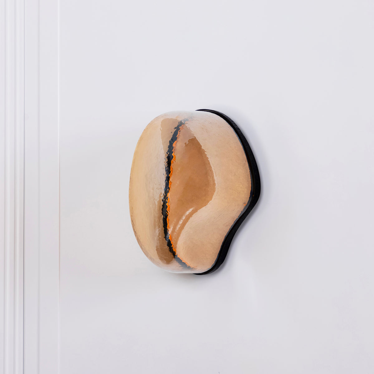 Gambia Honey Glass Black Wall Sconce 36 Cm