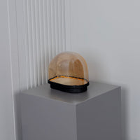 Gambia Honey Glass Black Table Lamp 28 Cm - Heka Lighting & Trading Limited