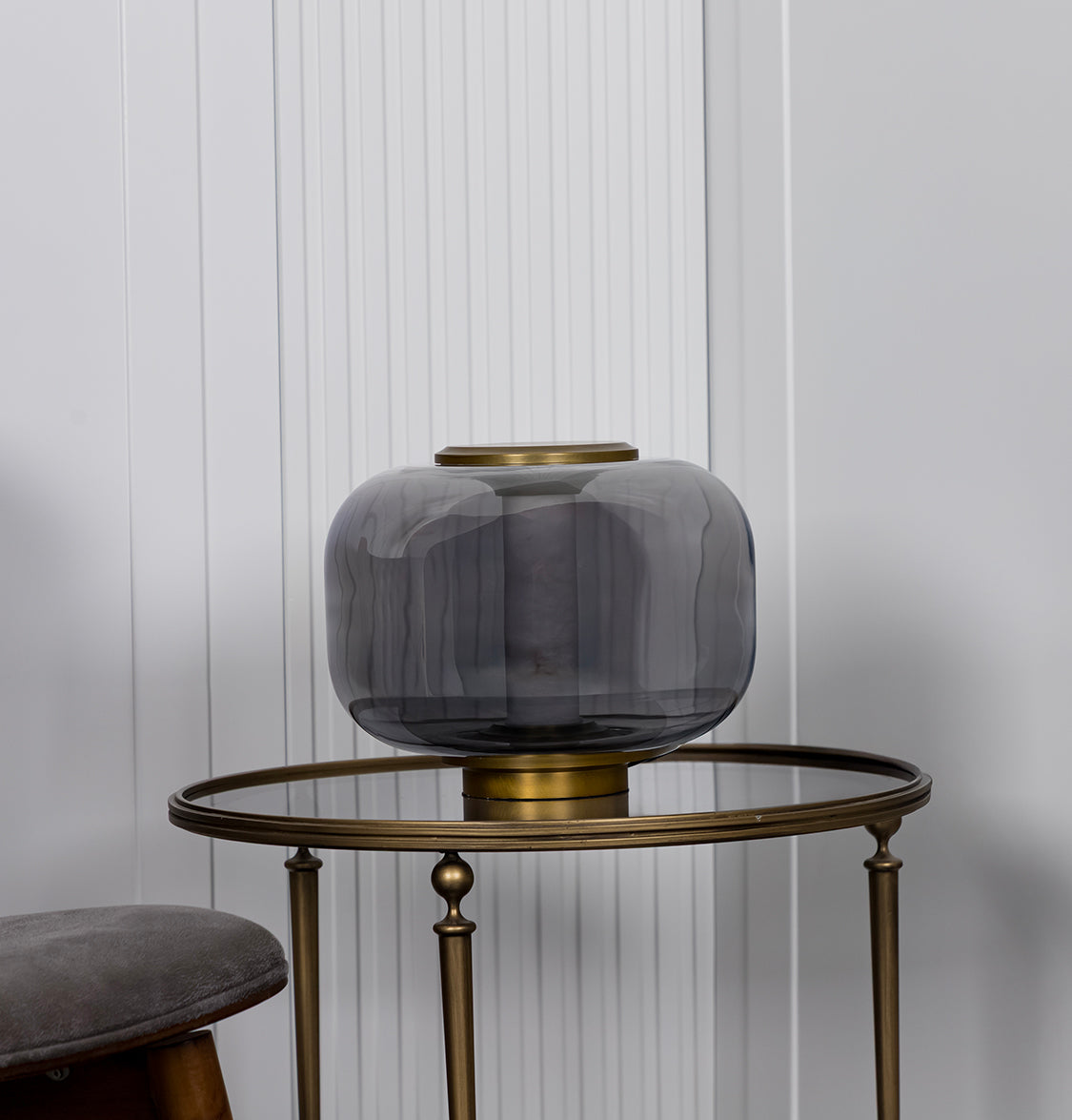 Seul Smoked Glass White Marble Antique Table Lamp - Heka Lighting & Trading Limited