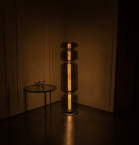 Seul Four Smoked Glass Antique Marble Floor Lamp | Modern Decorative Lighting For Homes & Hotels - Heka Lighting & Trading Limited