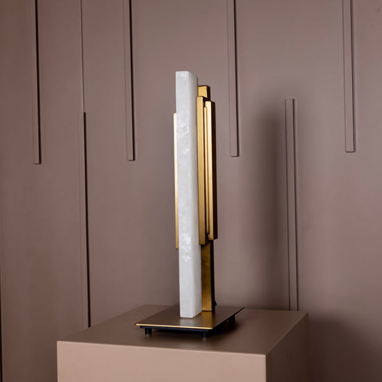 Gabon Marble Brushed Brass Table Lamp