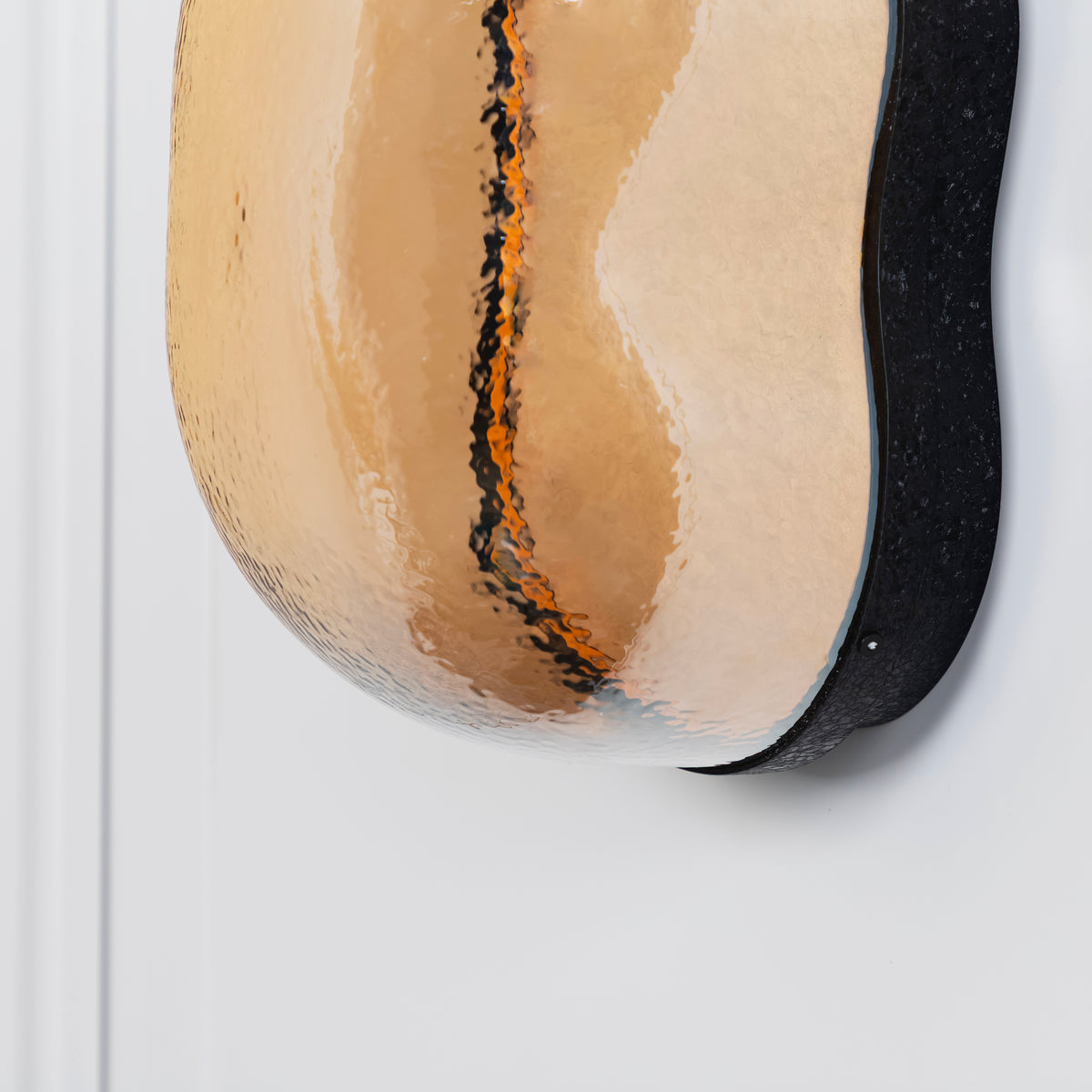 Gambia Honey Glass Black Wall Sconce 30 Cm
