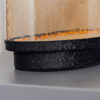 Gambia Honey Glass Black Table Lamp 28 Cm - Heka Lighting & Trading Limited