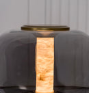Seul Smoked Glass White Marble Antique Table Lamp - Heka Lighting & Trading Limited