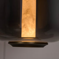 Seul  Smoked Glass White Marble Antique Pendant Light 36 Cm - Heka Lighting & Trading Limited