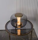 Seul Smoked Glass White Marble Antique Table Lamp - Heka Lighting & Trading Limited