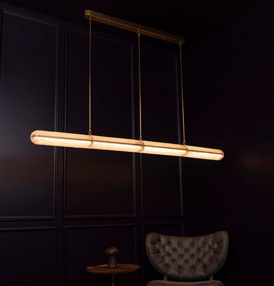 Zambia White Frosted Glass Antique Horizontal Pendant Light 163 Cm
