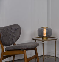 Seul Smoked Glass White Marble Antique Table Lamp - Heka Lighting & Trading Limited