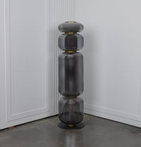Seul Four Smoked Glass Antique Marble Floor Lamp | Modern Decorative Lighting For Homes & Hotels - Heka Lighting & Trading Limited