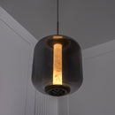 Seul  Smoked Glass White Marble Antique Pendant Light 36 Cm - Heka Lighting & Trading Limited