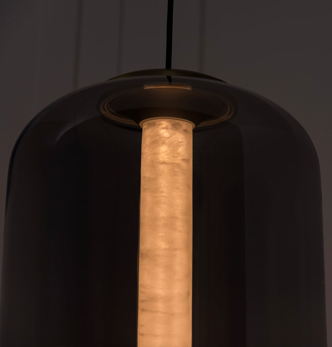 Seul  Smoked Glass White Marble Antique Pendant Light 56 Cm - Heka Lighting & Trading Limited