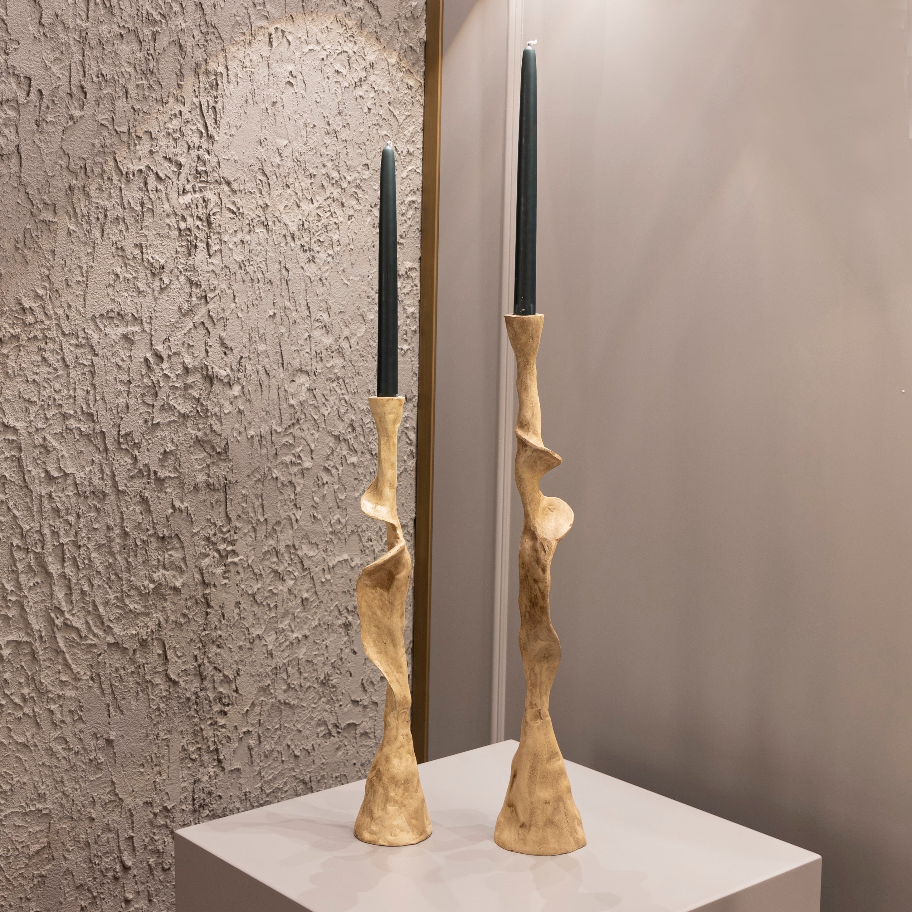 2-Piece Polyester Design Candle Holder | Modern Decorative Lighting For Homes & Hotels