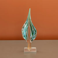 Green Blue Leaf Decor Small 12X6X32 Cm