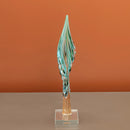 Green Blue Leaf Decor Small 12X6X32 Cm