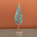 Green Blue Leaf Decor Mid-Size Size 13X8X49 Cm