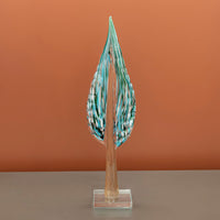 Green Blue Leaf Decor Mid-Size Size 13X8X49 Cm