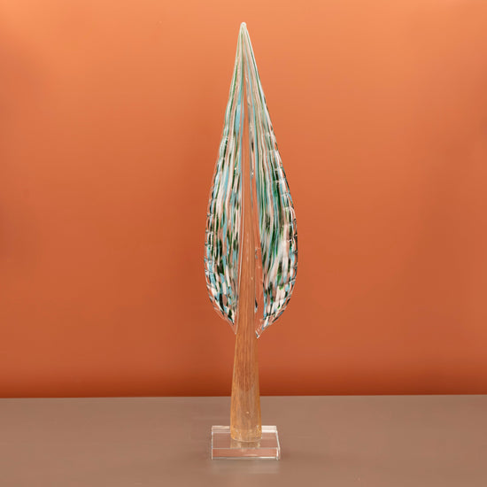 Green Blue Leaf Decor Big 13X8X63 Cm