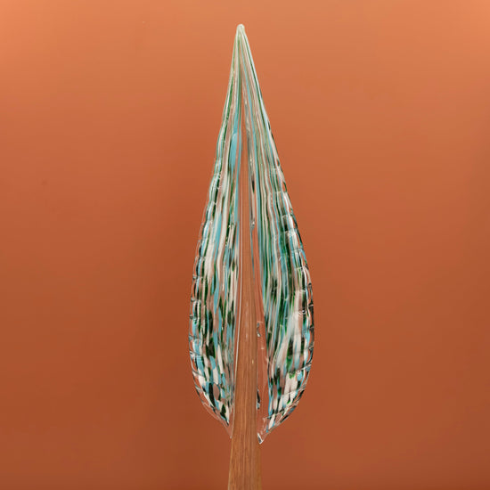 Green Blue Leaf Decor Big 13X8X63 Cm