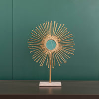 Gold Bamboo Mirror Statue 40X10X53 Cm