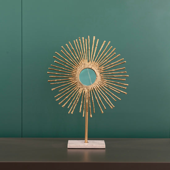 Gold Bamboo Mirror Statue 40X10X53 Cm