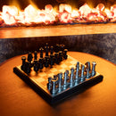 Kingdom Silver Black Small Chess Set 30X30X5 Cm