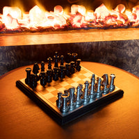 Kingdom Silver Black Small Chess Set 30X30X5 Cm