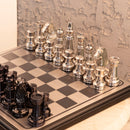 Kingdom Silver Black Small Chess Set 30X30X5 Cm