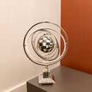 Silver Checkered Globe Decor 36X13X46.5 Cm