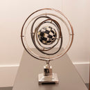 Silver Checkered Globe Decor 36X13X46.5 Cm