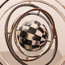 Silver Checkered Globe Decor 36X13X46.5 Cm