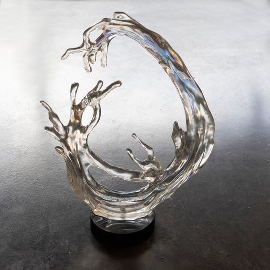 Waveform Transparent Resin Decor 47X14X65 Cm
