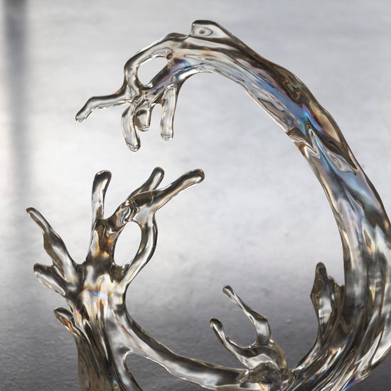 Waveform Transparent Resin Decor 47X14X65 Cm