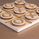 Tic Tac Toe Game Round Gold 25X25 Cm