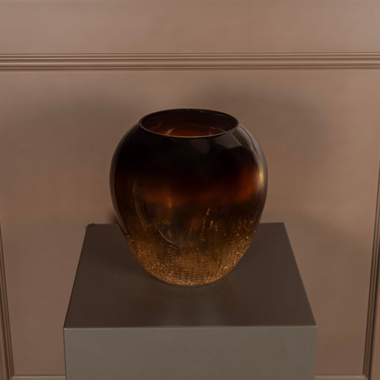 Ombre Brown Round Vase 31 Cm