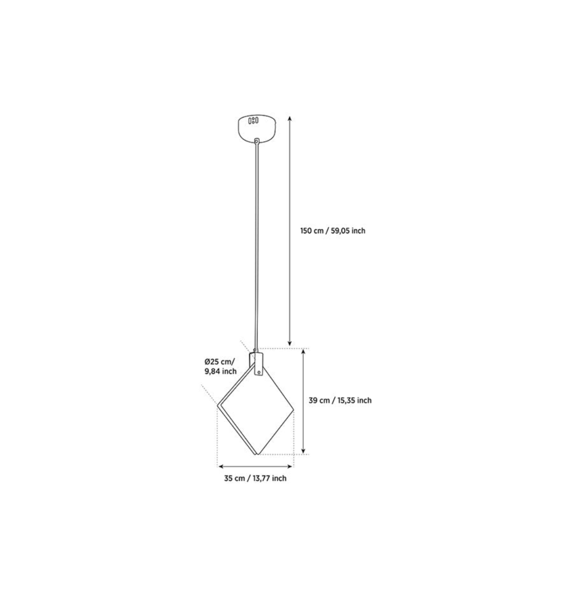 Duha Square Marble Led Pendant Light Chandelier 25 Cm