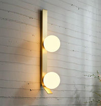 Afrodit Soft 2-Piece Brushed Brass Wall Sconce 63 Cm - Heka Lighting & Trading Limited