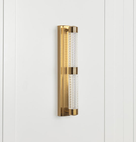 Alabanda 2-Piece Transparent Acrylic Brushed Brass Led Wall Sconce