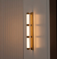Alabanda 3-Piece Transparent Acrylic Brushed Brass Led Wall Sconce - Heka Lighting & Trading Limited