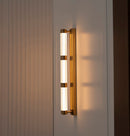 Alabanda 3-Piece Transparent Acrylic Brushed Brass Led Wall Sconce - Heka Lighting & Trading Limited