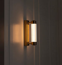 Alabanda Single Transparent Acrylic Brushed Brass Led Wall Sconce - Heka Lighting & Trading Limited