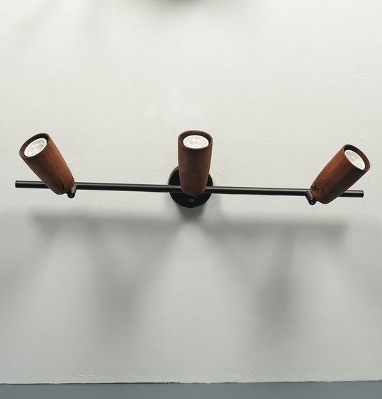 Angel Triple Wood Black Wall Sconce