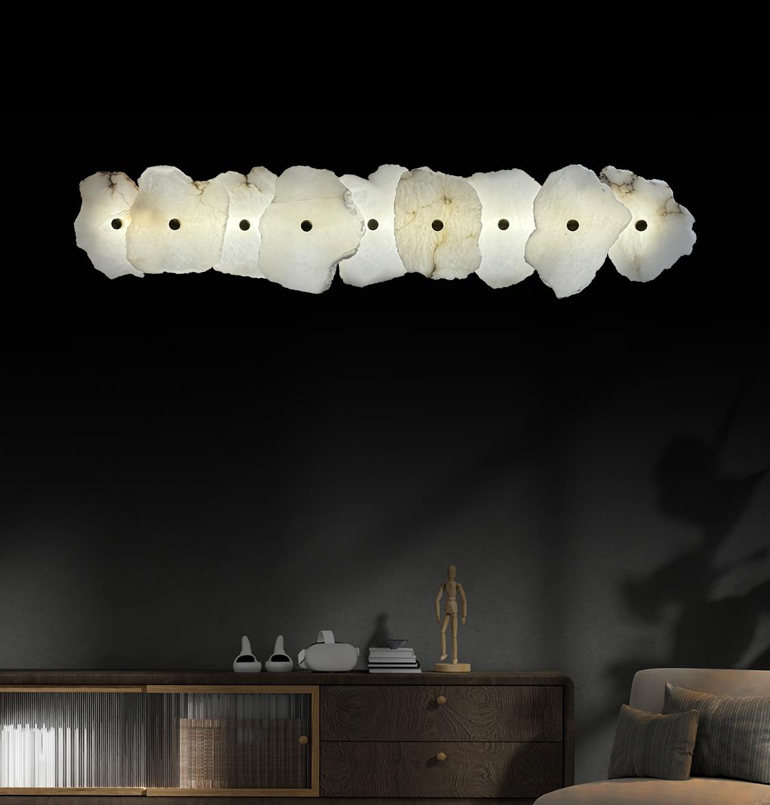 Anvers 9-Piece White Marble Brushed Brass Led Wall Sconce - Heka Lighting & Trading Limited