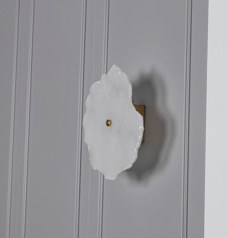Anvers Single White Marble Brushed Brass Led Wall Sconce - Heka Lighting & Trading Limited