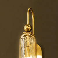 Aras Single Honey Glass Brushed Brass Wall Sconce - Heka Lighting & Trading Limited