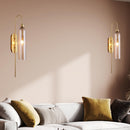 Aras Single Honey Glass Brushed Brass Wall Sconce - Heka Lighting & Trading Limited